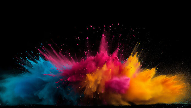 Explosion of Colored Powder. created with Generative AI