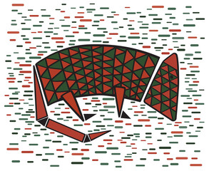 Armadillo - abstract illustration on transparent background