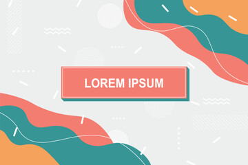 Colorful banner with wavy background.