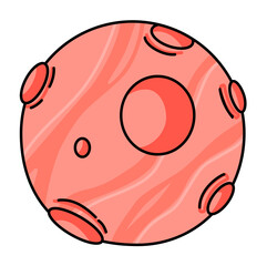 Red Fantasy Planet with Craters