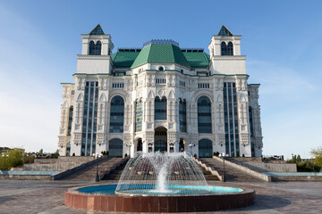 Astrakhan State Opera and Ballet Theater in the early morning. Astrakhan, Russia