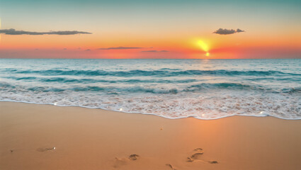 sunset over the beach