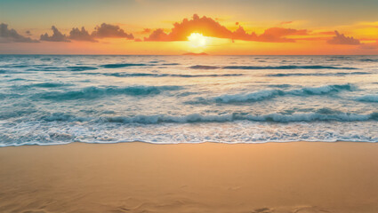 sunset over the beach