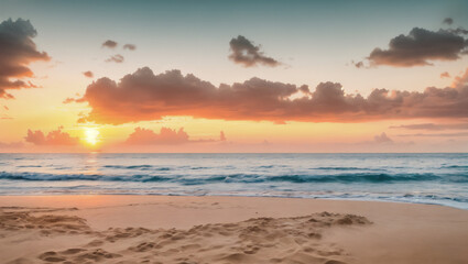 Obraz na płótnie Canvas sunset over the beach