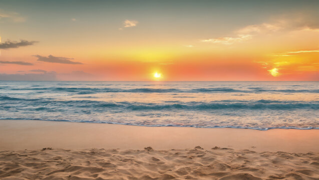 sunset over the beach