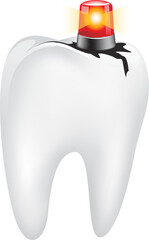 Decay tooth. Dental care concept illustration.