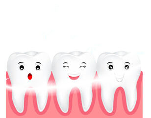 Healthy tooth with gum. Dental care concept, illustration.