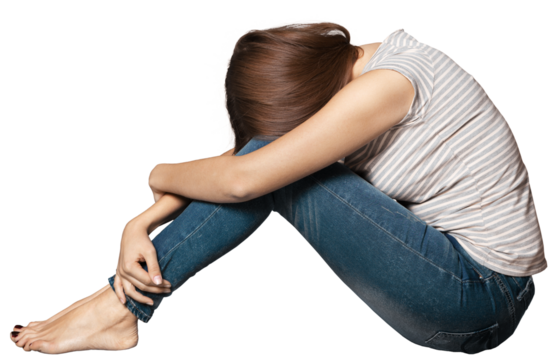 Concept violence in family with an unhappy woman