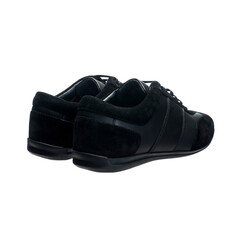black men's leather sneakers made of suede and glossy leather