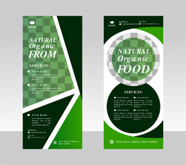 Natural Organic Form food banner design,food rollup banner design template,food rollup banner