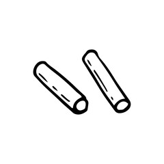 Obraz premium Chalk for notes doodle. Stationery chalk for writing on school board. Hand drawn vector line art illustration.