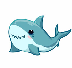 Happy little cute shark vector art