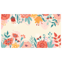 Abstract floral background with trendy flowers. Great for banners, frames, websites, landing pages, flyers, and postcards.