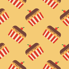 cupcake seamless pattern vector illustration
