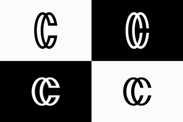 letter c or cc logo vector premium design