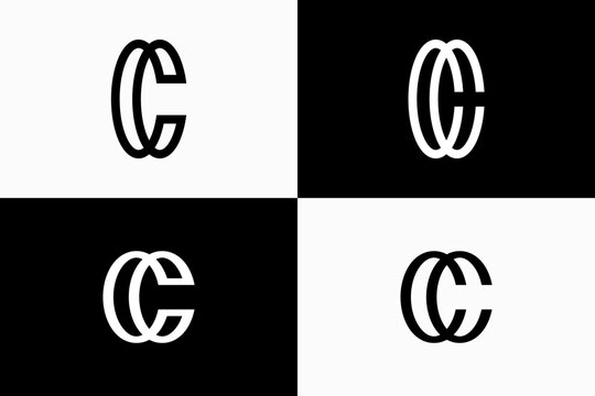 letter c or cc logo vector premium design