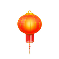Obraz premium Chinese red hanging lantern on an isolated background. 3d render