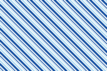 Marine style diagonal stripes pattern. Sailor, nautical blue and white color lines background - 597511460