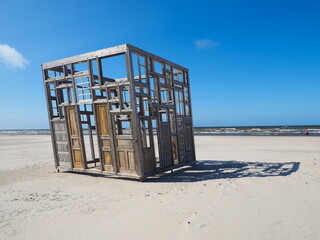 beach in Ventspils, Latvia:  modern art and travel destinations