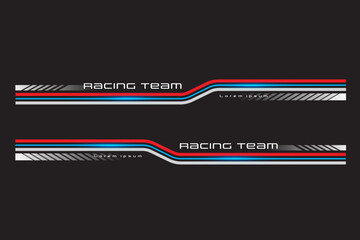 Fototapeta Wrap Design For Car vectors. Sports stripes, car stickers black color. Racing decals for tuning_20230428 obraz