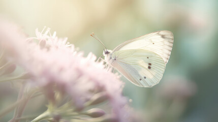 Natural background with butterfly. Illustration AI Generative.