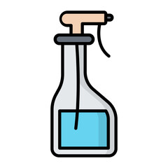 Spray Bottle Line Color Icon