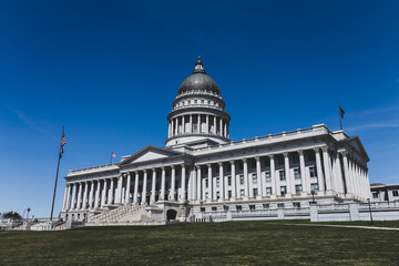 Naklejka premium View of the State Capitol Building in Salt Lake City, Utah, USA. Soft focus