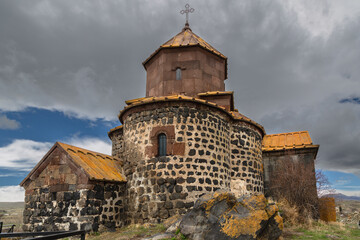 Fototapeta premium Hayravank Monastery on coast of Sevan Lake in Armenia