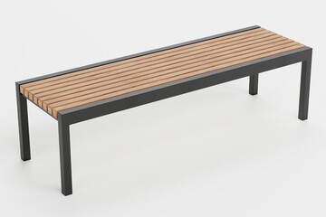 Realistic 3D Render of Garden Bench