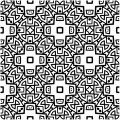 Monochrome pattern. Abstract texture for fabric print, card, table cloth, furniture, banner, cover, invitation, decoration, wrapping.seamless repeating pattern.Black and white color.