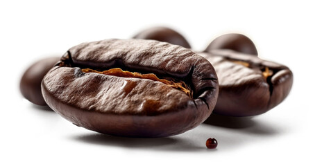 Heap of coffee beans isolated