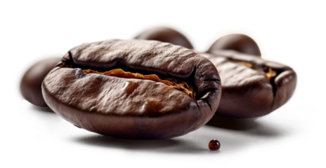 Heap of coffee beans isolated