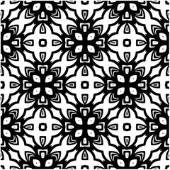 Monochrome pattern. Abstract texture for fabric print, card, table cloth, furniture, banner, cover, invitation, decoration, wrapping.seamless repeating pattern.Black and white color.