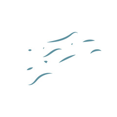 Illustration of a blue doodle design element or pattern on a white background