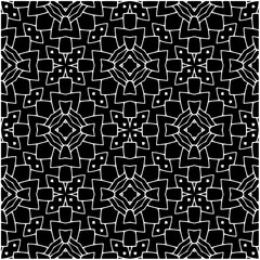 Monochrome pattern. Abstract texture for fabric print, card, table cloth, furniture, banner, cover, invitation, decoration, wrapping.seamless repeating pattern.Black and white color.