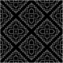 Monochrome pattern. Abstract texture for fabric print, card, table cloth, furniture, banner, cover, invitation, decoration, wrapping.seamless repeating pattern.Black and white color.