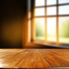 Gardinen Desk of free space and blurred window background.  © magdal3na