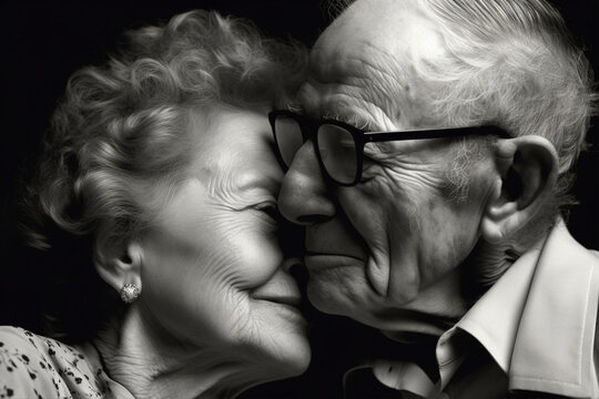 Elderly Couple in Love &ndash; Concept depicting An Enduring Love &ndash; Generative AI
