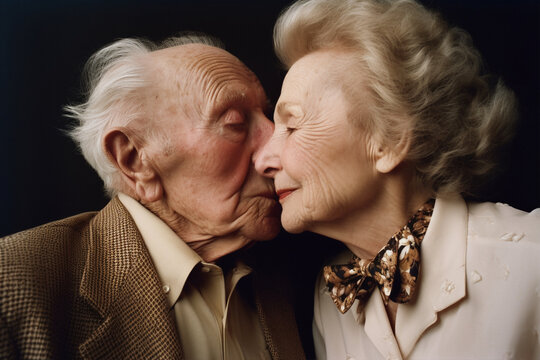 Elderly Couple in Love &ndash; Concept depicting An Enduring Love &ndash; Generative AI