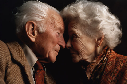 Elderly Couple in Love &ndash; Concept depicting An Enduring Love &ndash; Generative AI