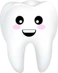 Cute cartoon tooth character. Dental care concept, illustration.
