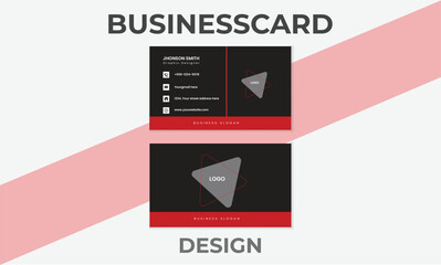 Modern black and red business card design. Flat design vector abstract Creative and Clean Business Card Template.
