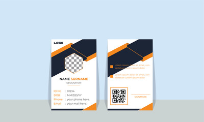 Modern Identity Card With Gradient Blue Navy Abstract Liquid. Abstract Geometric Blue Id Card Design, Professional Identity Card Template Vector. professional corporate id card template,clean id card	