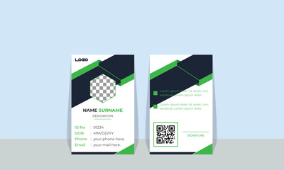 Modern Identity Card With Gradient Blue Navy Abstract Liquid. Abstract Geometric Blue Id Card Design, Professional Identity Card Template Vector. professional corporate id card template,clean id card	