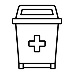 Obraz premium Medicine Rubbish Thin Line Icon