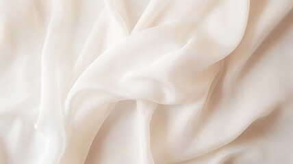 Obraz premium White satin fabric close up. Aesthetic beauty macro concept. AI generative