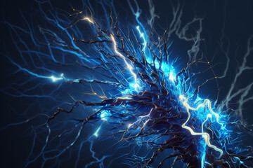 Lightning in the dark wallpapers. Generative Ai
