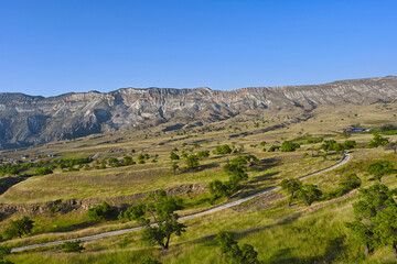 Fruit gardens on the mountain slopes in Salta