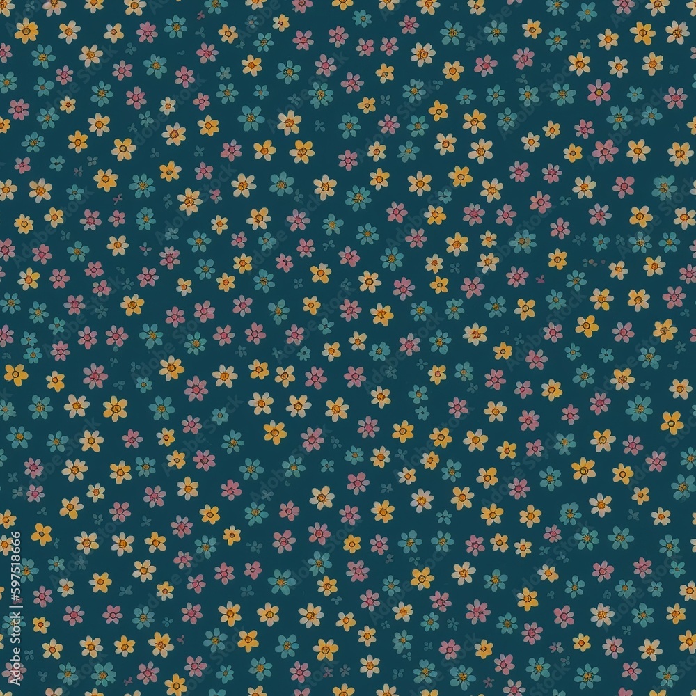 Poster seamless tileable tiny flowers background pattern