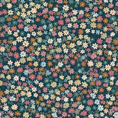 Seamless tileable tiny flowers background pattern